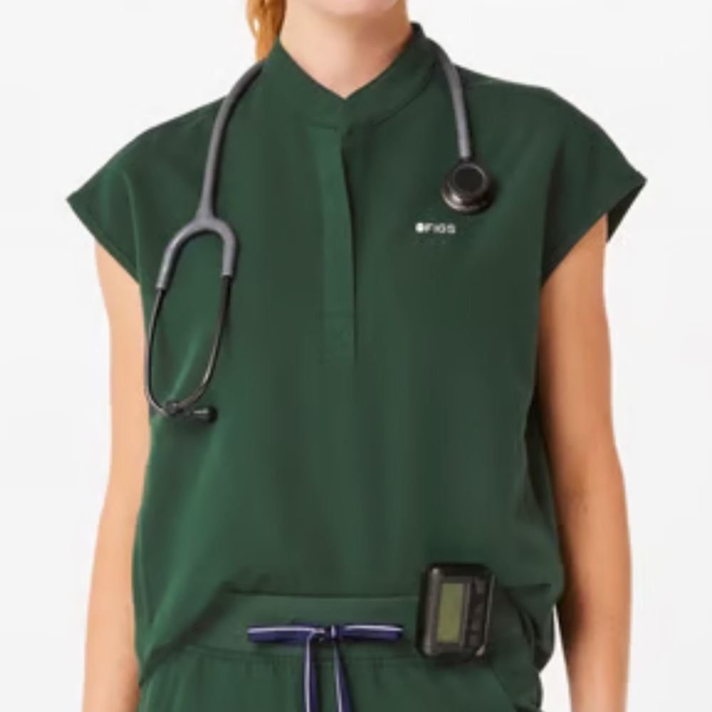 FIGS Rafaela Oversized Scrub Top - medium British Racing Green